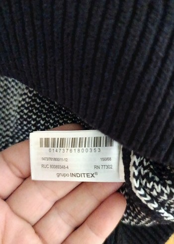 Zara Örgü Desenli Siyah kalın erkek Kazak - Görsel 3