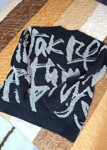 Zara Örgü Desenli Siyah kalın erkek Kazak - Görsel 5