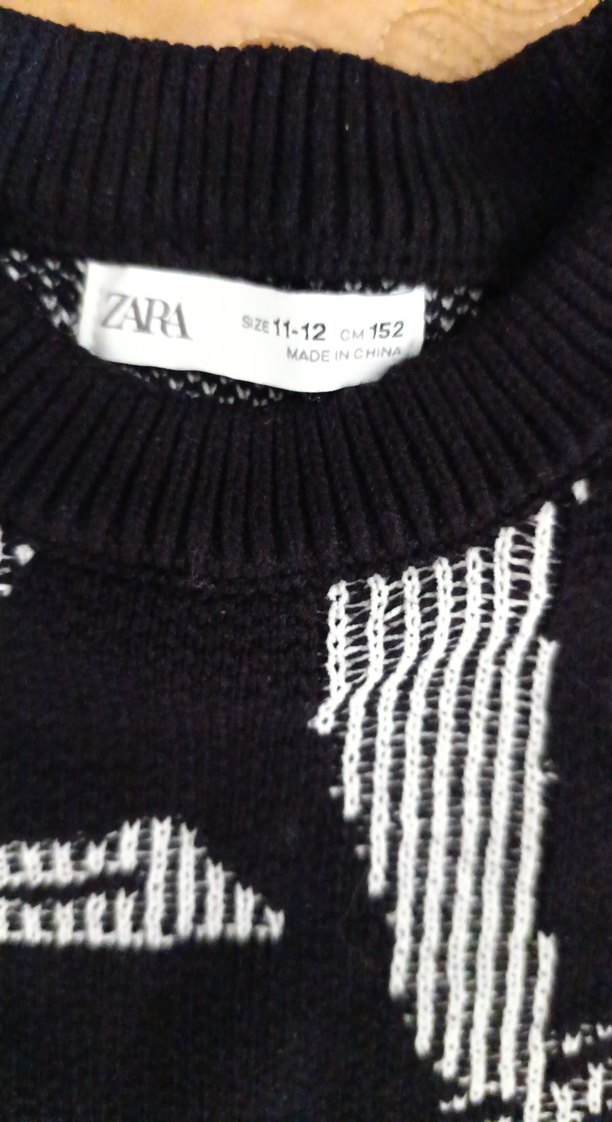 Zara Örgü Desenli Siyah kalın erkek Kazak - Görsel 2