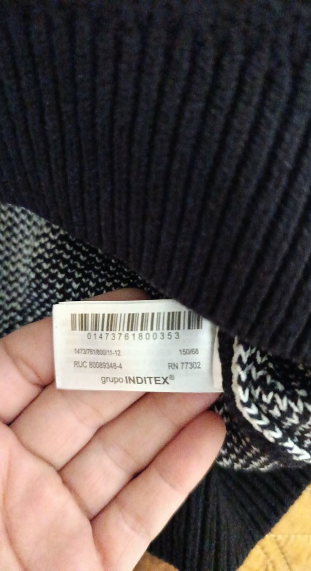 Zara Örgü Desenli Siyah kalın erkek Kazak - Görsel 3