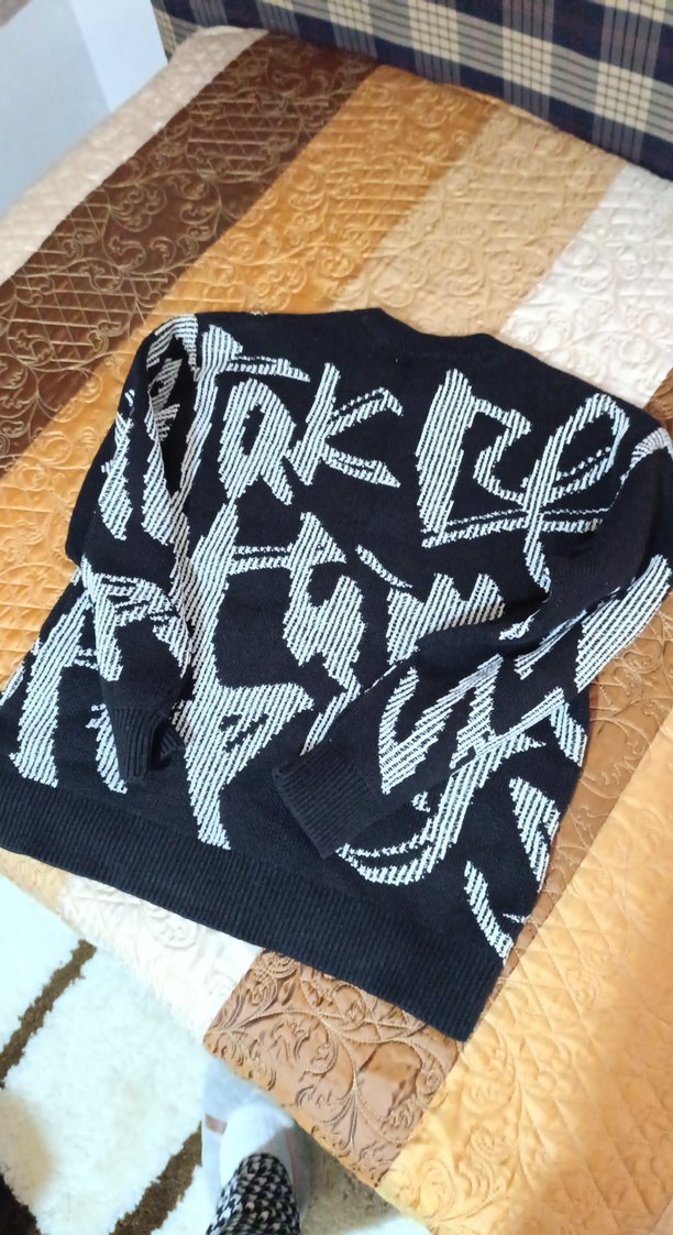 Zara Örgü Desenli Siyah kalın erkek Kazak - Görsel 5