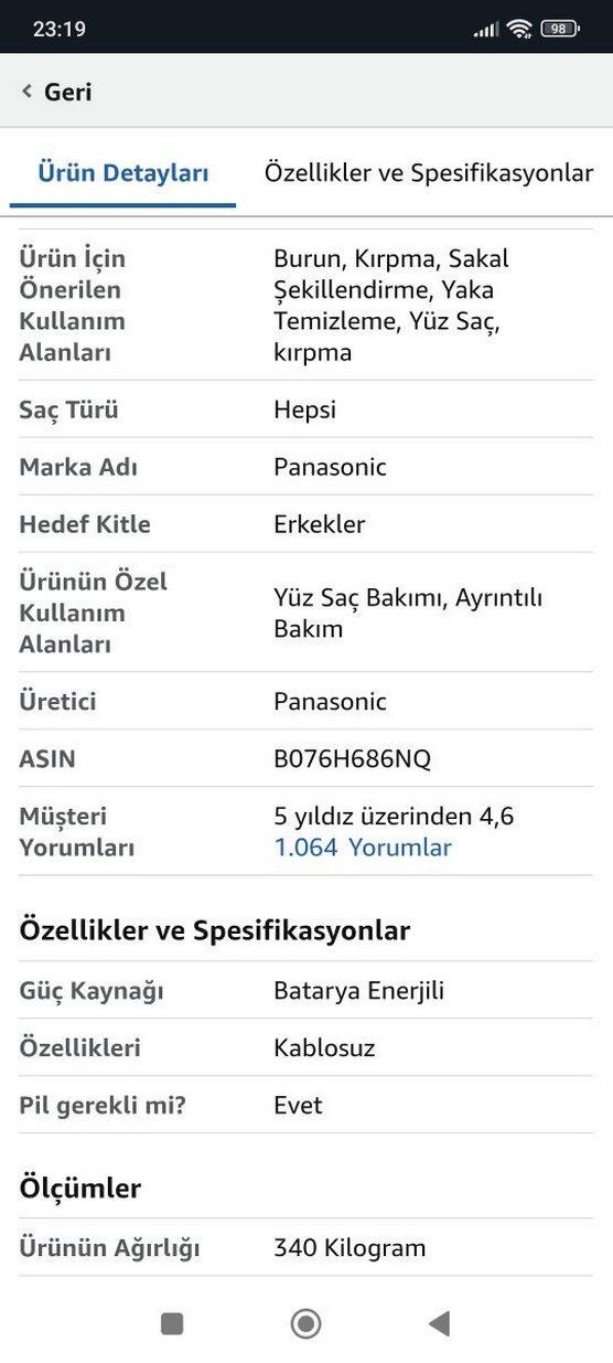 Panasonic Siyah Sakal ve Saç Kesme Makinesi - Görsel 4