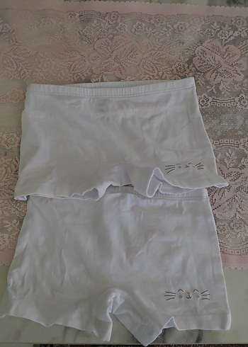 2 li Beyaz Desenli Çocuk Boxer 3 4 yaş