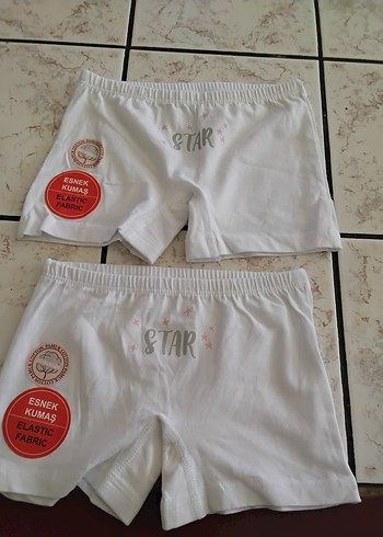 2 li Beyaz Gri Yıldız Desenli Çocuk Boxer 5 6 yaş