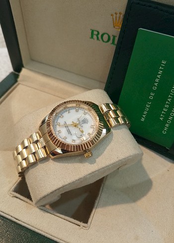 Altın Renkli Modern Klasik bayanSaati - Görsel 3