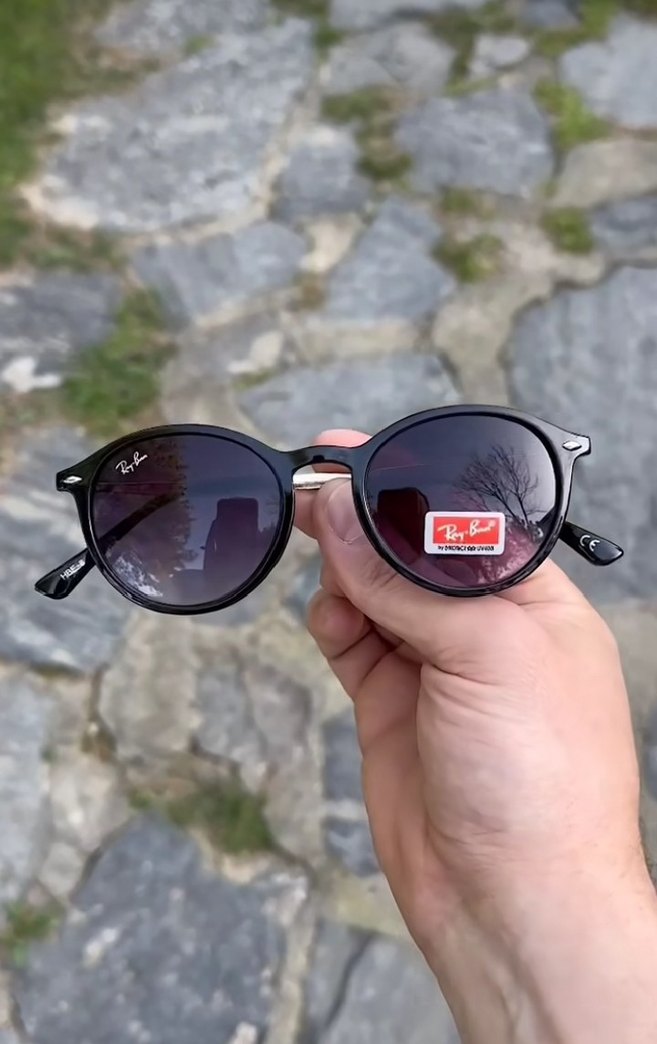 Parlak Siyah Ray-Ban Kadın Güneş Gözlüğü - Görsel 2