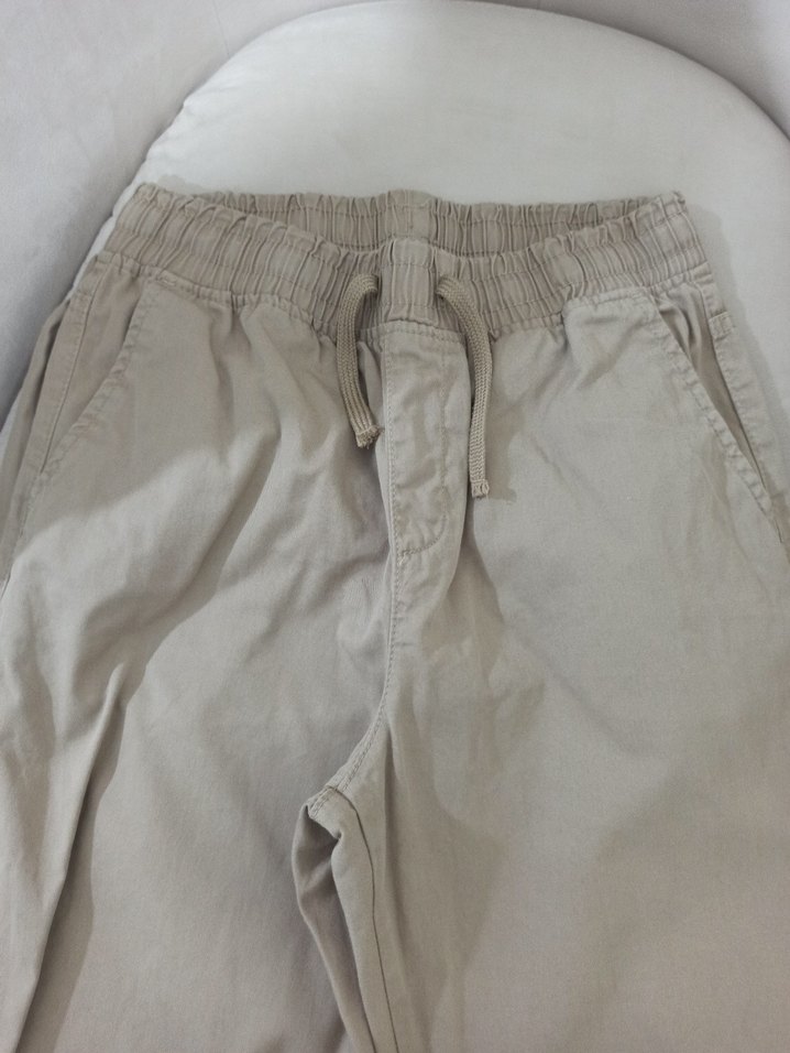 Bej Kadın Keten Salaş Midi Pantolon - Görsel 4