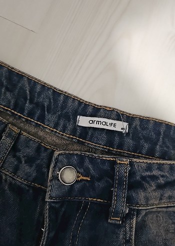 Armalife Kadın Lacivert Bol Kesim Denim Pantolon