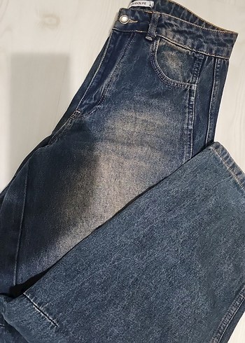 40 Beden beyaz Renk Geniş Kesim Midi Kadın Kot Pantolon