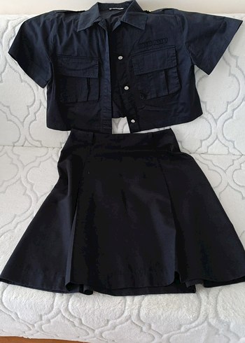 Siyah Mini Denim Takım