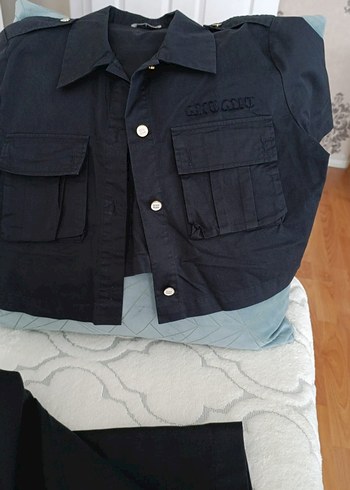 Miu Miu Siyah Mini Denim Takım