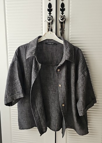 Erkek Gri Mini Düğmeli Rahat Pijama Takımı - Görsel 3