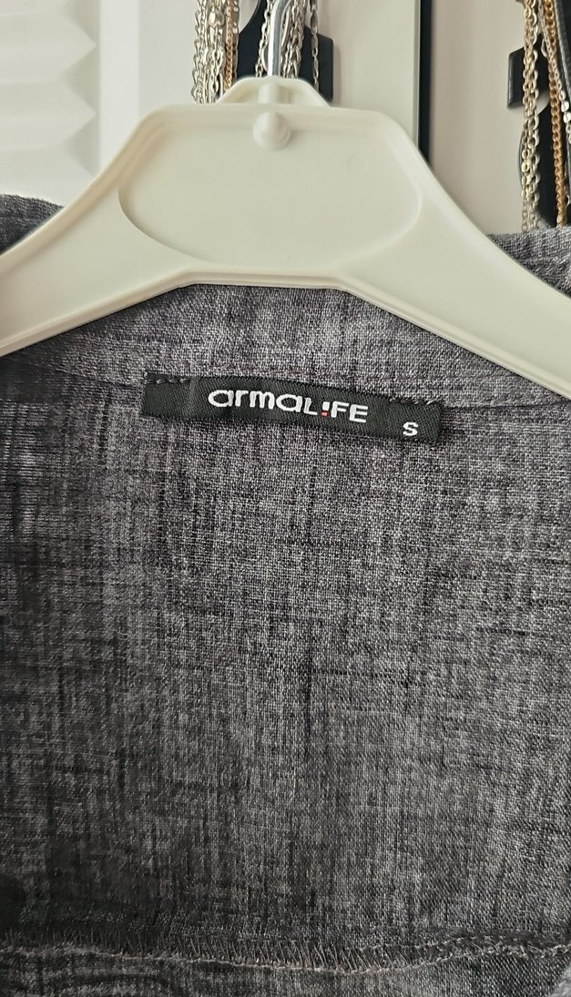 Erkek Gri Mini Düğmeli Rahat Pijama Takımı - Görsel 4