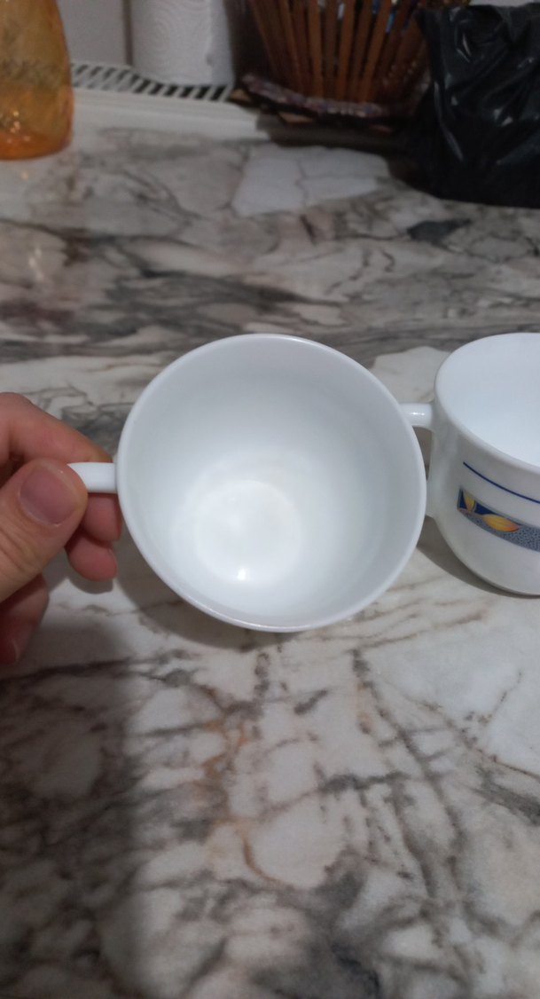 Çiçek Desenli Beyaz Porselen Fincan Seti - Görsel 3