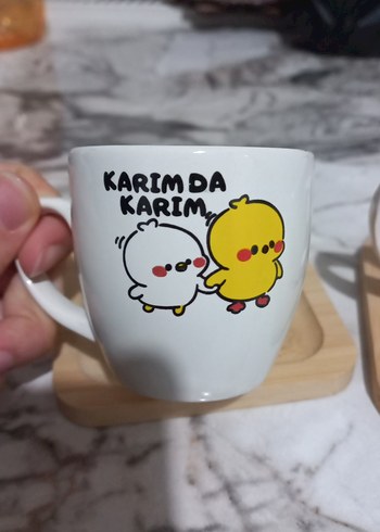 Renkli Beyaz Seramik Kupa Seti Karım da karım kocam da kocam - Görsel 3