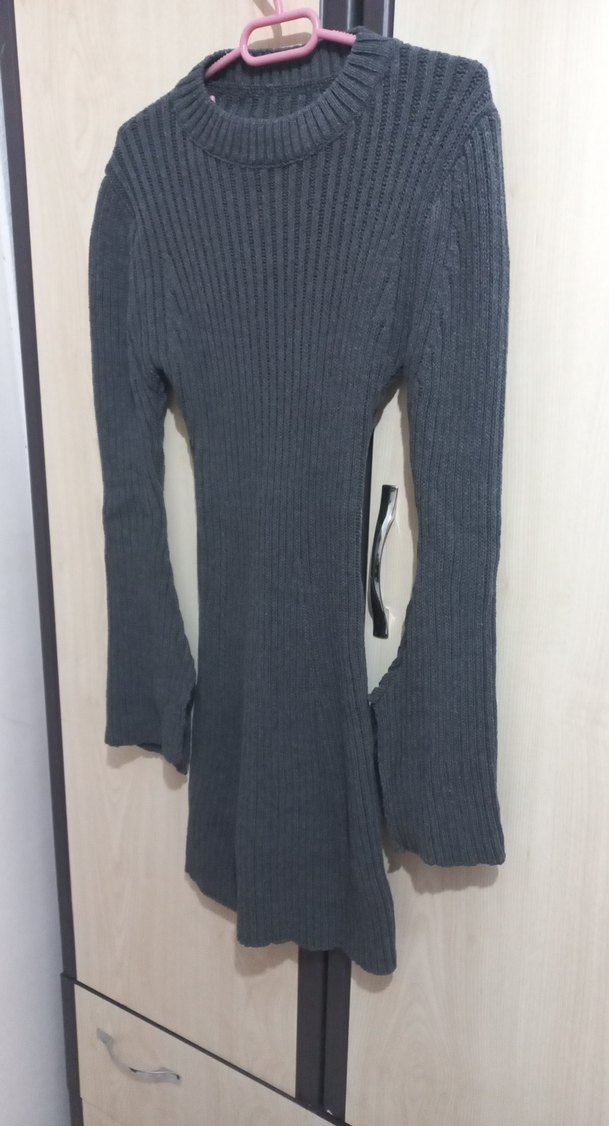 Gri Triko Kadın Elbise - Görsel 3