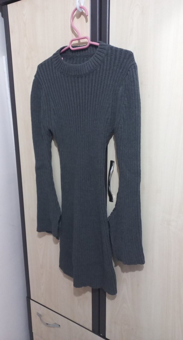 Gri Triko Kadın Elbise - Görsel 4