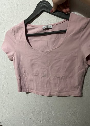 Defacto Pembe Kisa Kollu Crop Top