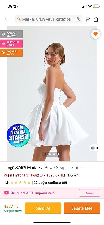 38 Beden beyaz Renk Beyaz saten after/ bride abiyesi