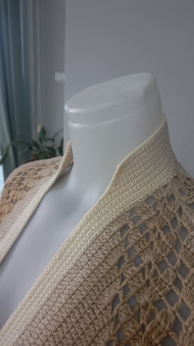 Bej Örgü Bohem Hamile Hırka - Görsel 3