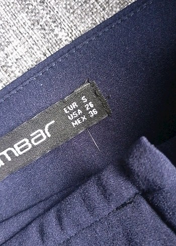 Lacivert Pilili Kadın Kumaş Pantolon - Görsel 2