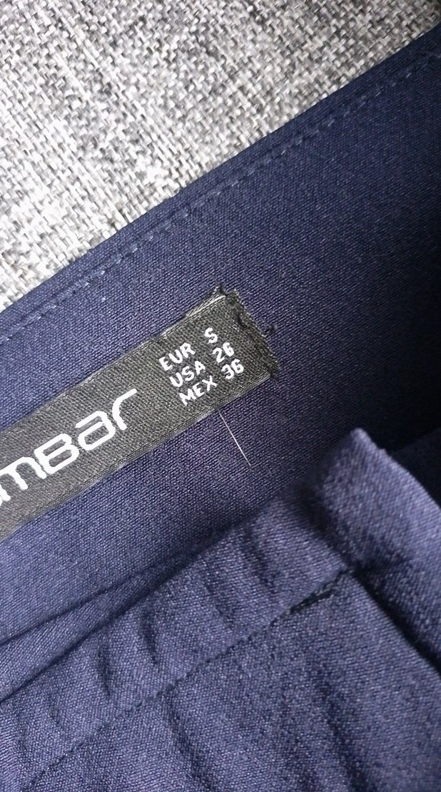 Lacivert Pilili Kadın Kumaş Pantolon - Görsel 2