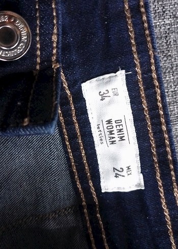 Lacivert Midi Boy Bol Kesim Kadın Kot Pantolon - Görsel 2