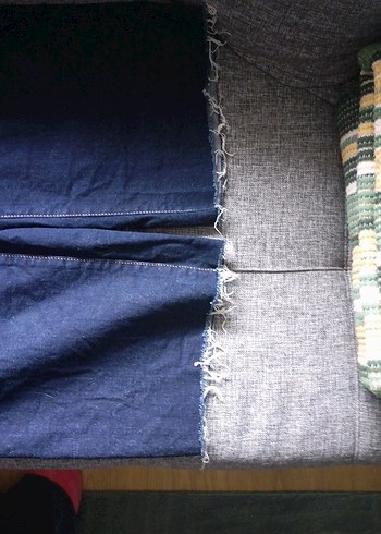 Lacivert Midi Boy Bol Kesim Kadın Kot Pantolon - Görsel 3