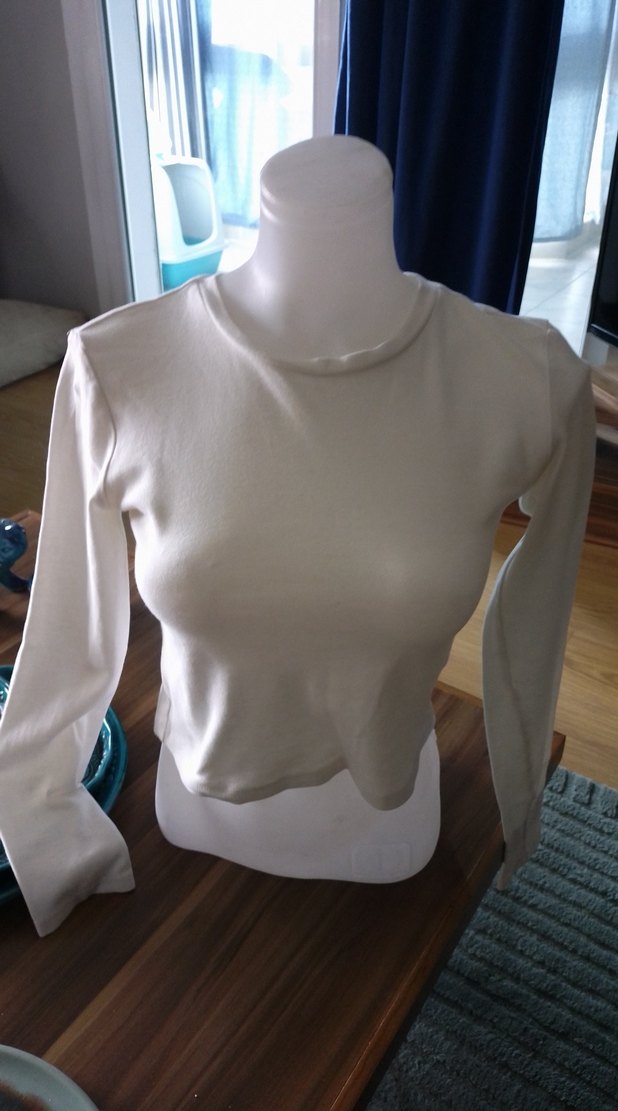 Beyaz Pamuklu Uzun Kollu Basic  Tişört - Görsel 4