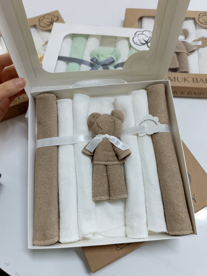 7li Doğal Pamuk Havlu Mendil Seti | El Emeği - Görsel 2