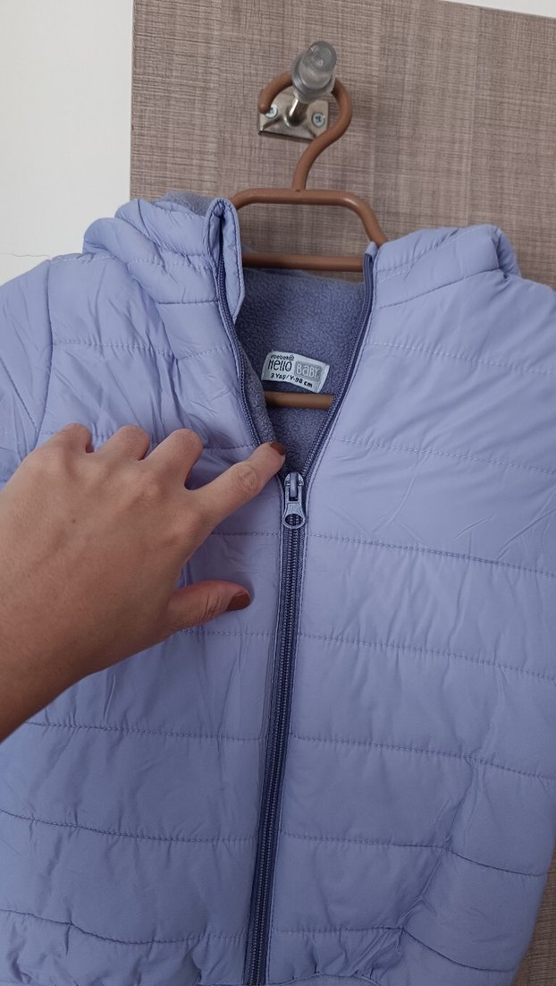 Kız Çocuk Lila / Mor  Fermuarlı  Mont - Görsel 2