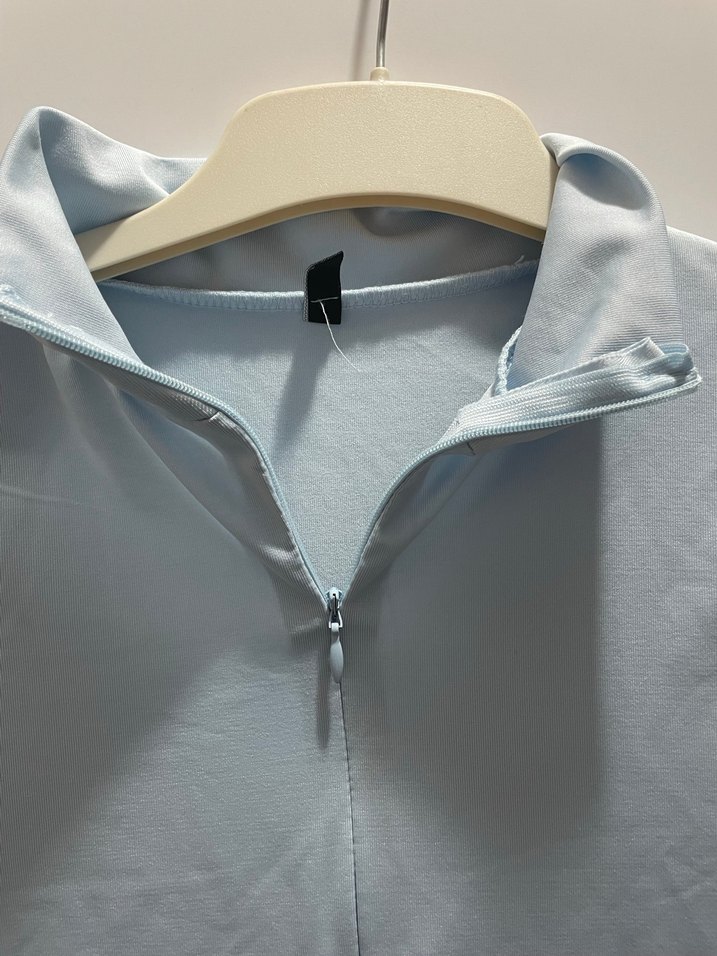 Kadın Mavi Dik Yaka Çıtçıtlı Bodu - Görsel 3