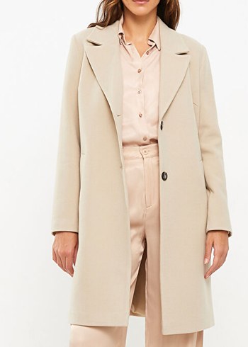 Kadın Bej Kaşe Kaban - Görsel 3