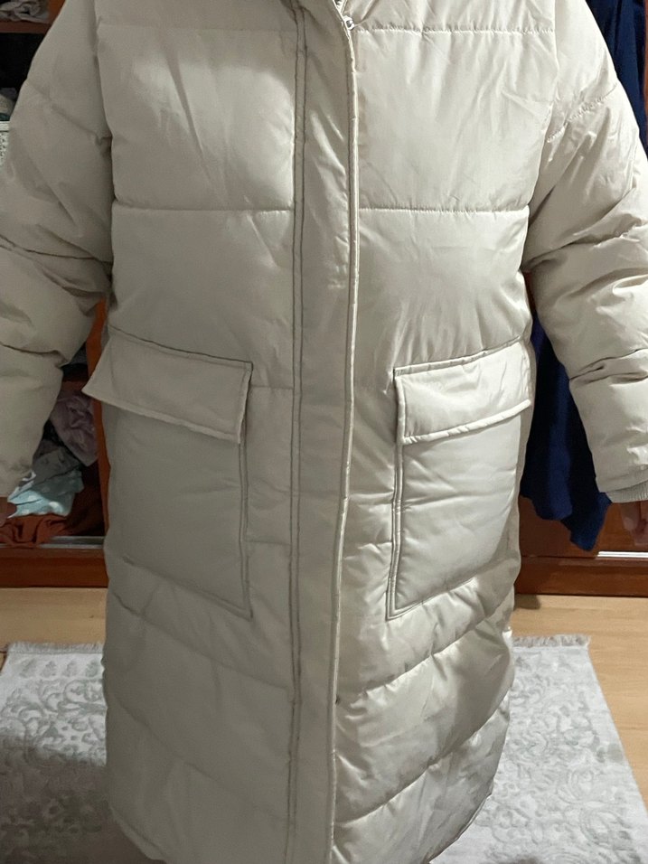 Su geçirmez Kadın Uzun Şişme Mont - Görsel 3