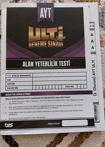 4 Tane TYT AYT Denemesi