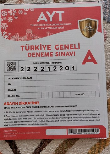 4 Tane TYT AYT Denemesi