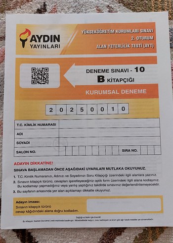 6 Tane Türkiye Geneli TYT AYT Denemesi