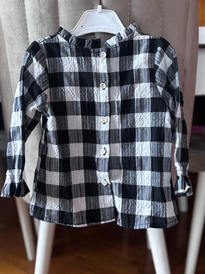 Kız Çocuk Ekose Uzun Kollu Gömlek - Görsel 2