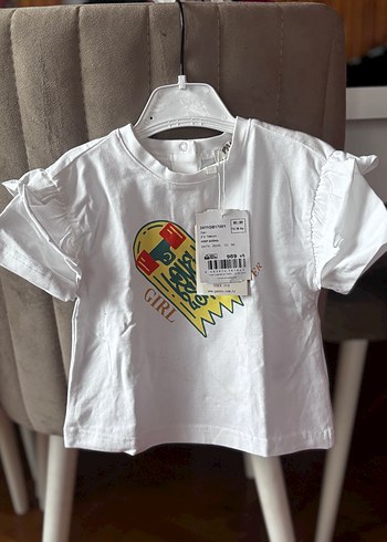 Kız Çocuk Renkli Baskılı Kısa Kollu Tişört - Görsel 2