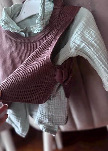 Bordo Örgü Kız Çocuk Süveter - Görsel 2