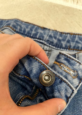38 Beden mavi Renk KOTON Kadın Mavi Bol midi Kot Pantolon