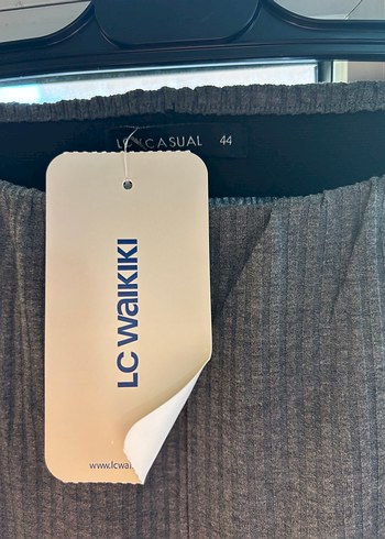 Gri Keten Piliseli Kadın Pantolon - Görsel 2