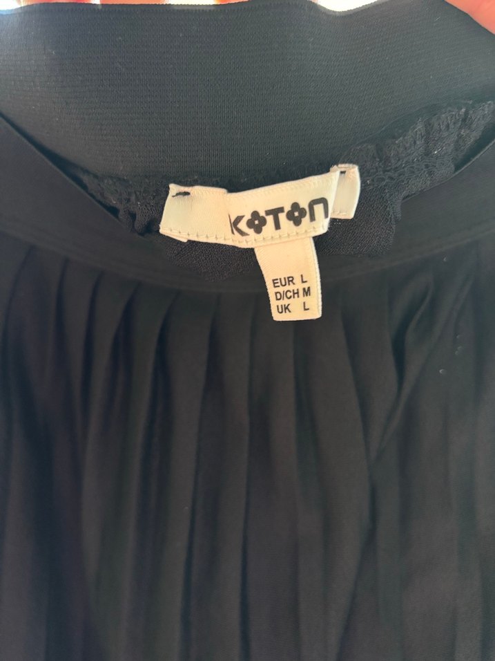 Parçalı Siyah Piliseli Uzun Etek - Görsel 2