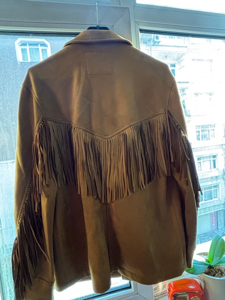 Püsküllü Kahverengi Süet Kadın Ceket - Görsel 3