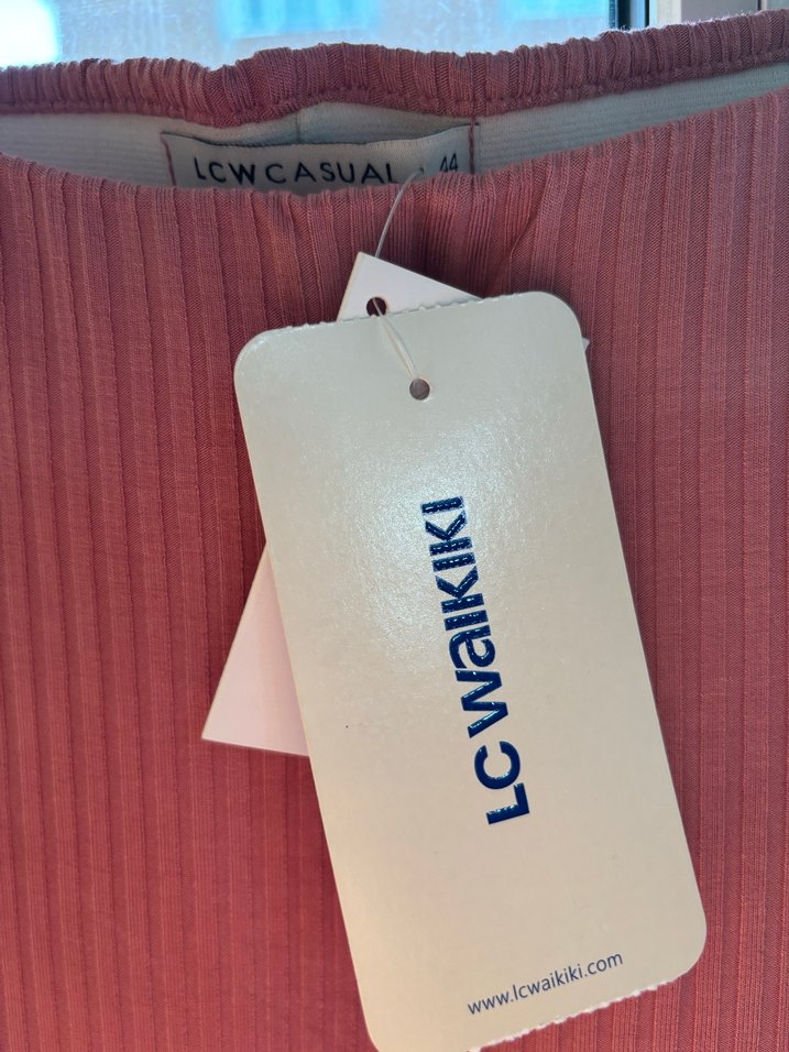 Kırmızı Kadın Pilili Bol Kesim Pantolon - Görsel 2