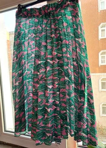 Yeşil Pilili Uzun Bohem Etek - Görsel 2