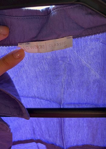 Mor Keten Uzun Kollu Salaş Gömlek - Görsel 2