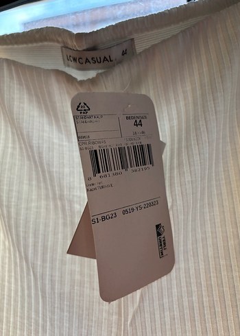 Bej Piliseli Salaş Kadın Pantolon - Görsel 2