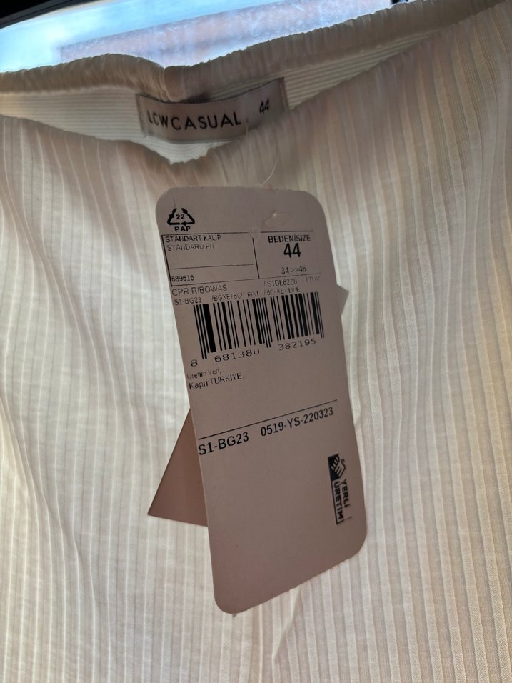 Bej Piliseli Salaş Kadın Pantolon - Görsel 2