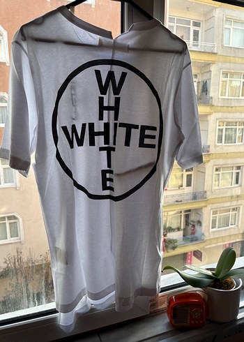 Beyaz Baskılı Pamuklu Erkek Tişört - Görsel 2